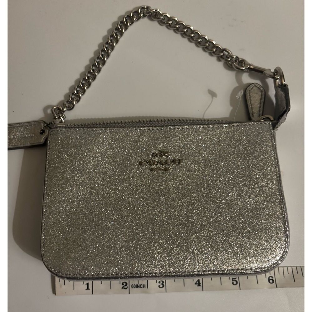 Coach Silver Glitter Wristlet Clutch - Picture 7 of 10
